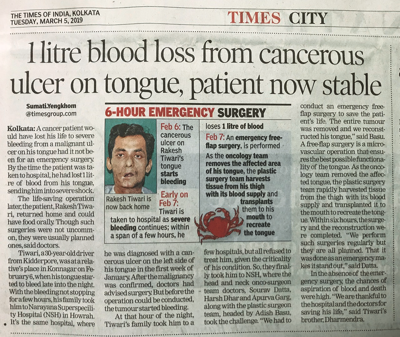 The Times of India, Kolkata, 5 March 2019